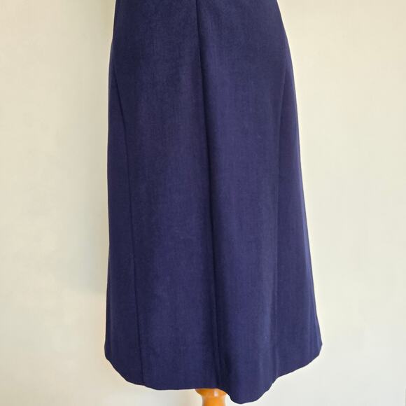 MM LaFleur Annie Navy Sheath Dress V Neck Sleeveless Classic Washable Women 4 - Picture 6 of 12